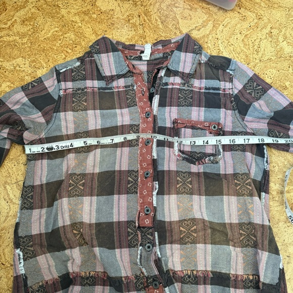 Free People We The Free Colorful Button Up Long Sleeve - Picture 9 of 9